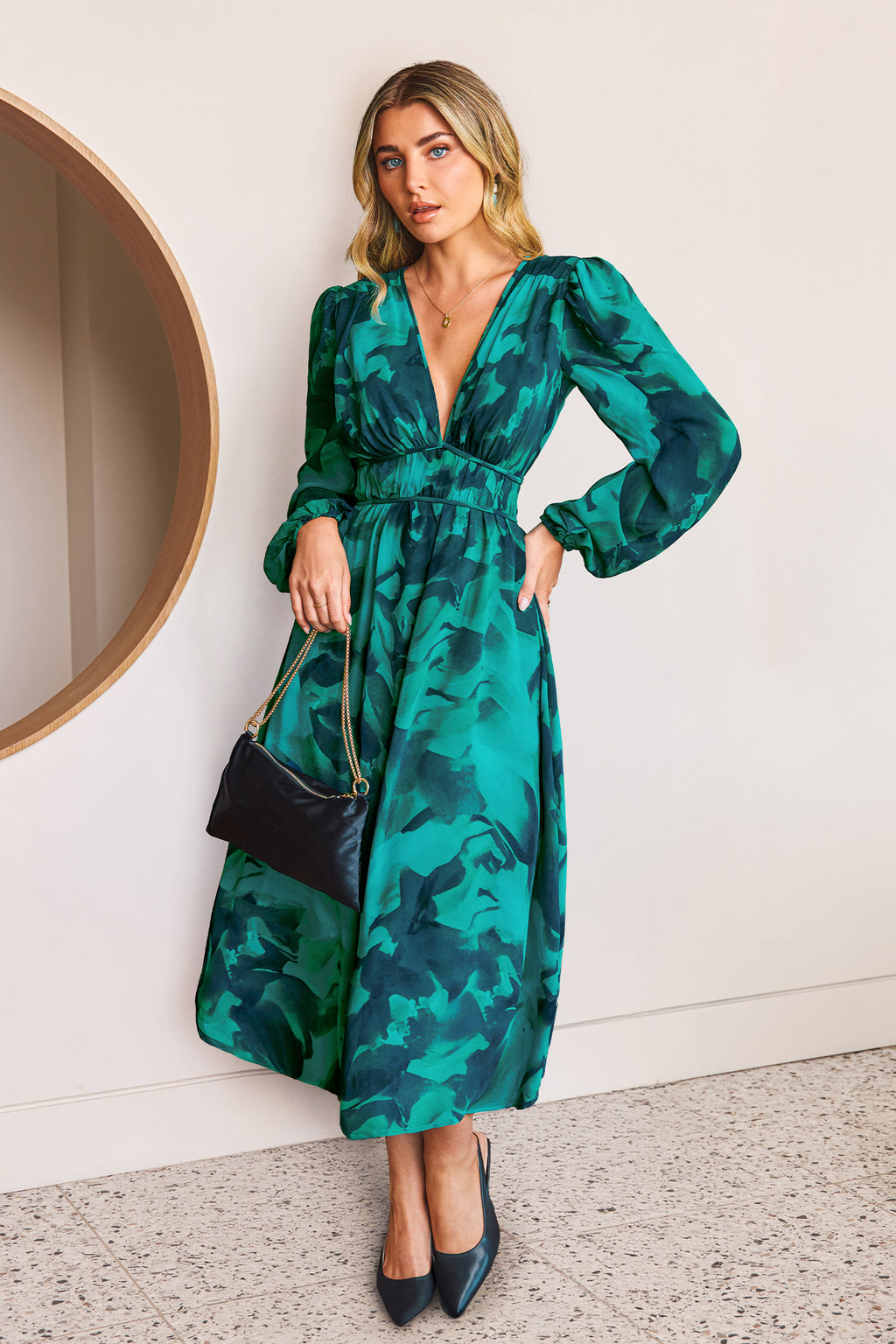 Enchanted Garden Abstract Midi Dress
