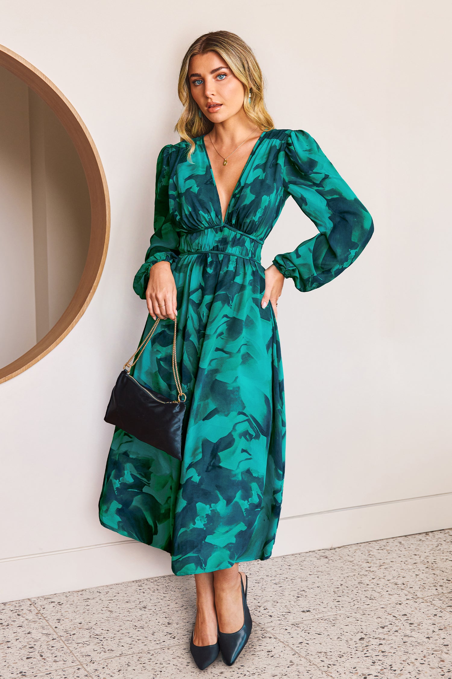Enchanted Garden Abstract Midi Dress