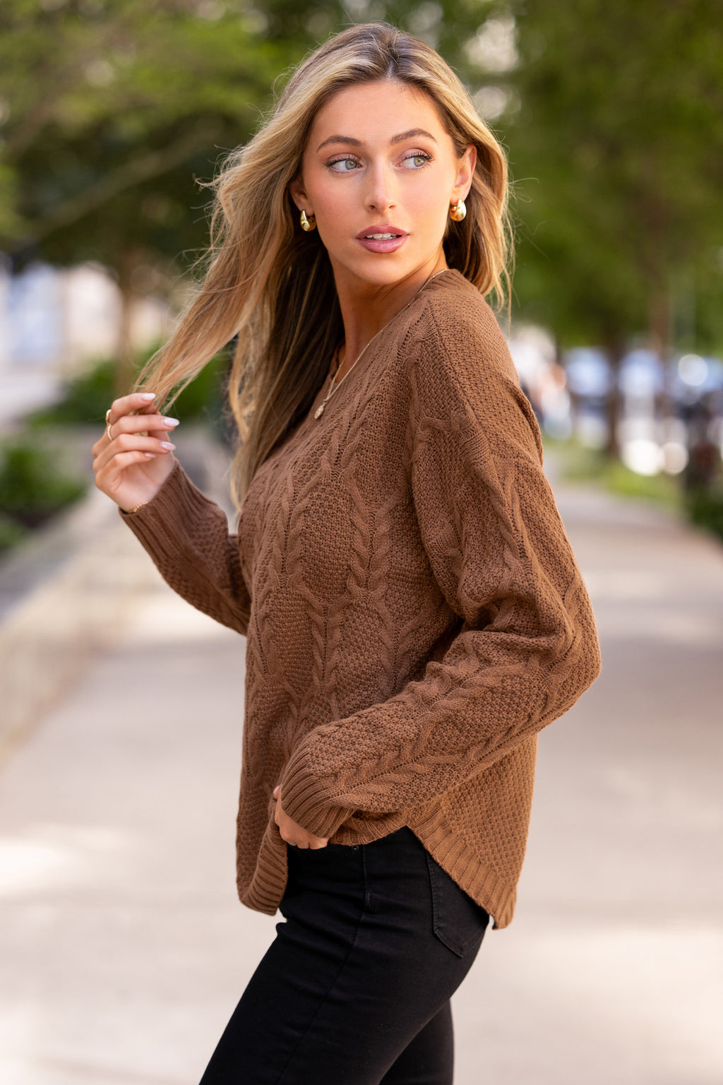 Toasting Marshmallows Brown Sweater