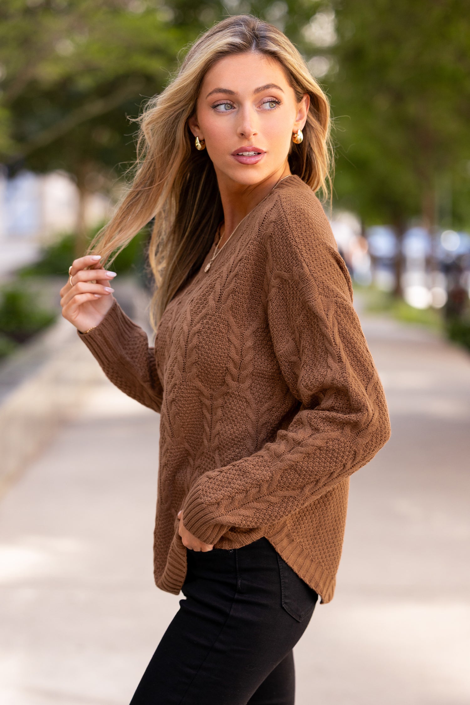 Toasting Marshmallows Brown Sweater