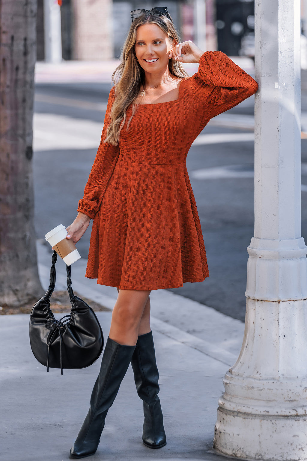 Hayride Orange Mini Dress