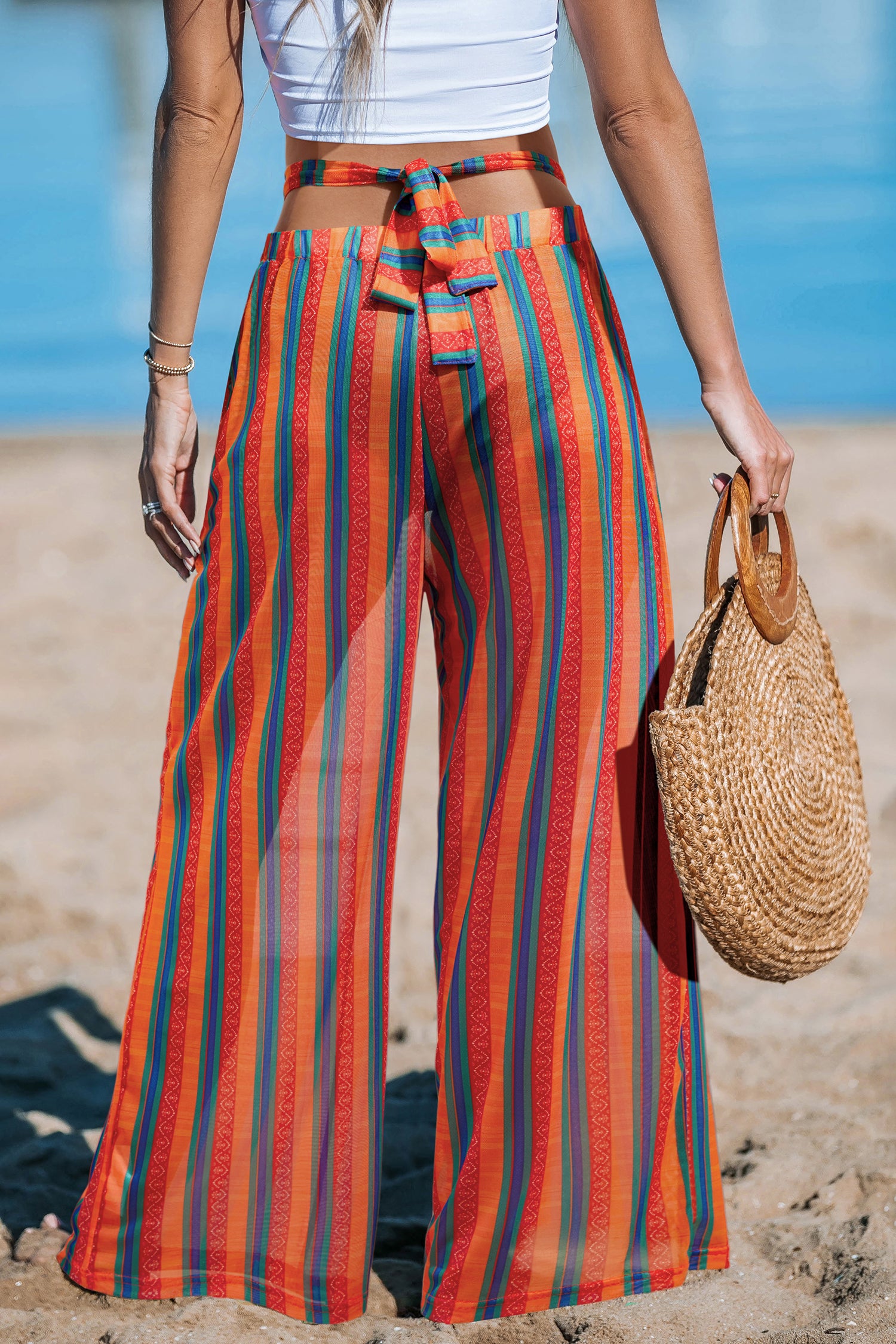 Sparks Fly Striped Cover-Up Pants