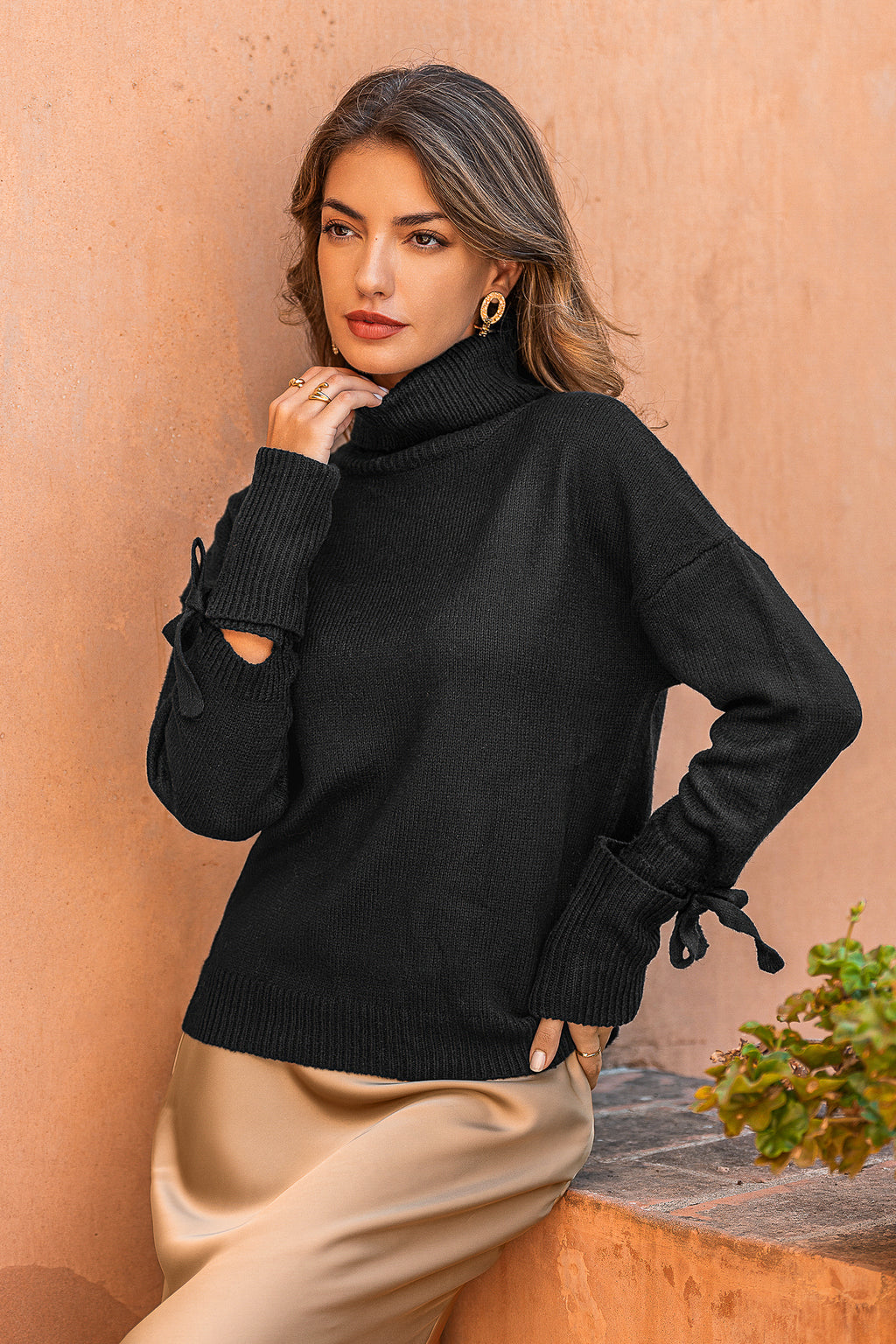 Off the Cuff Black Sweater
