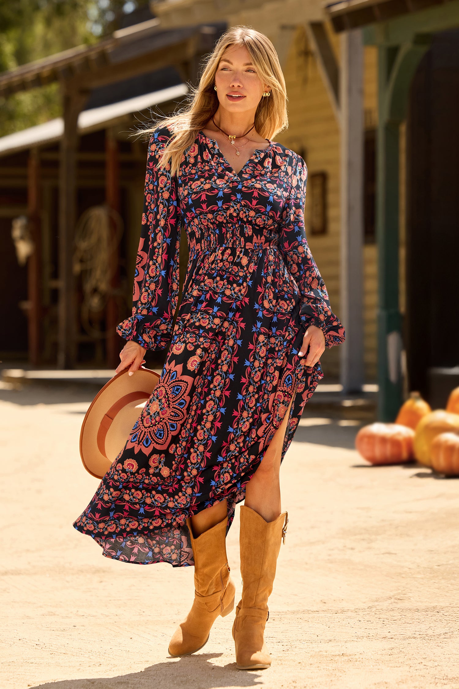 Movie Night Floral Maxi Dress