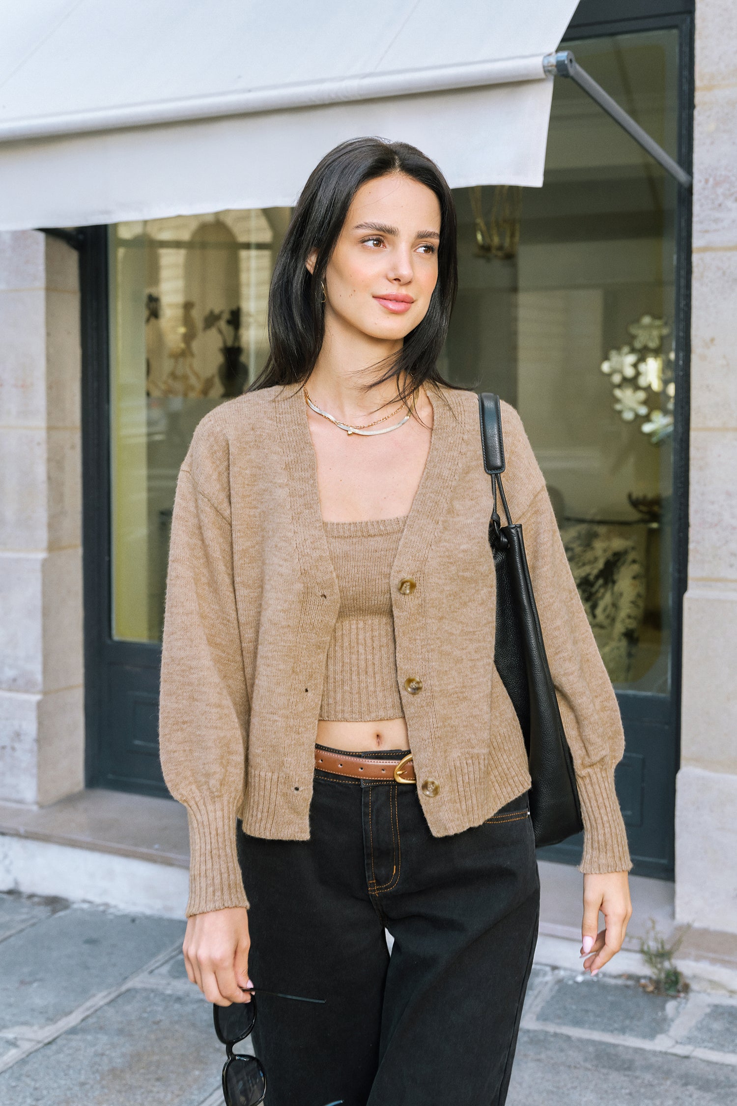 Daily Ritual Khaki Cardigan