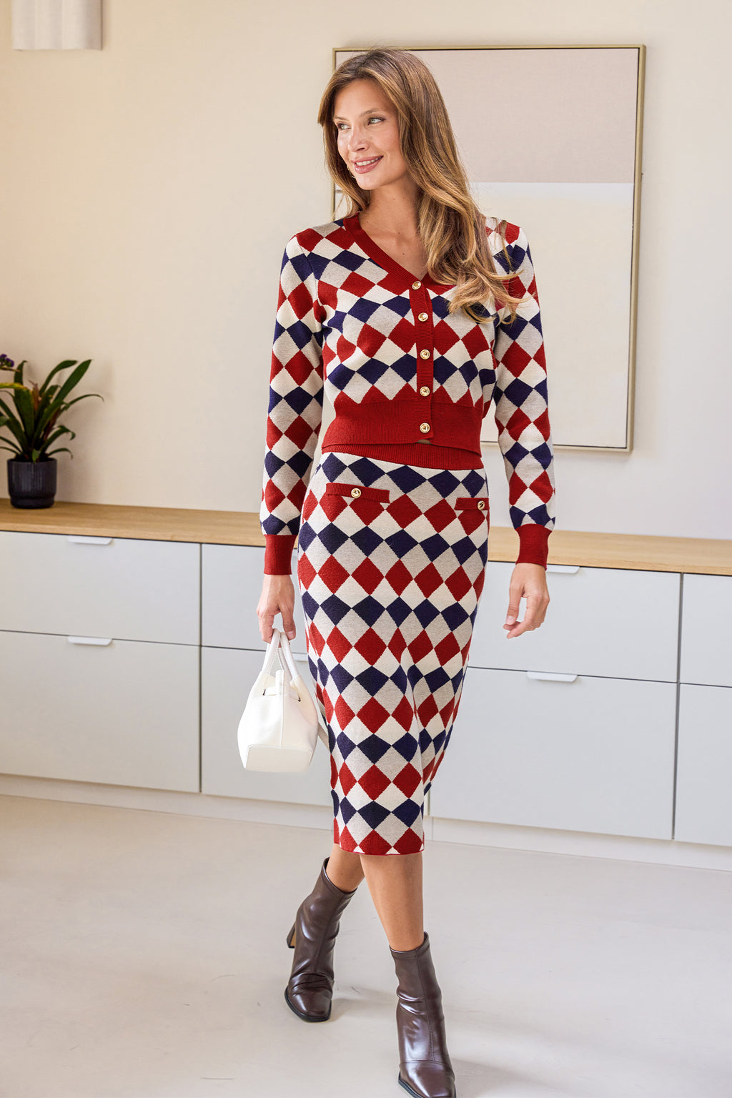 High Achiever Argyle Cardigan