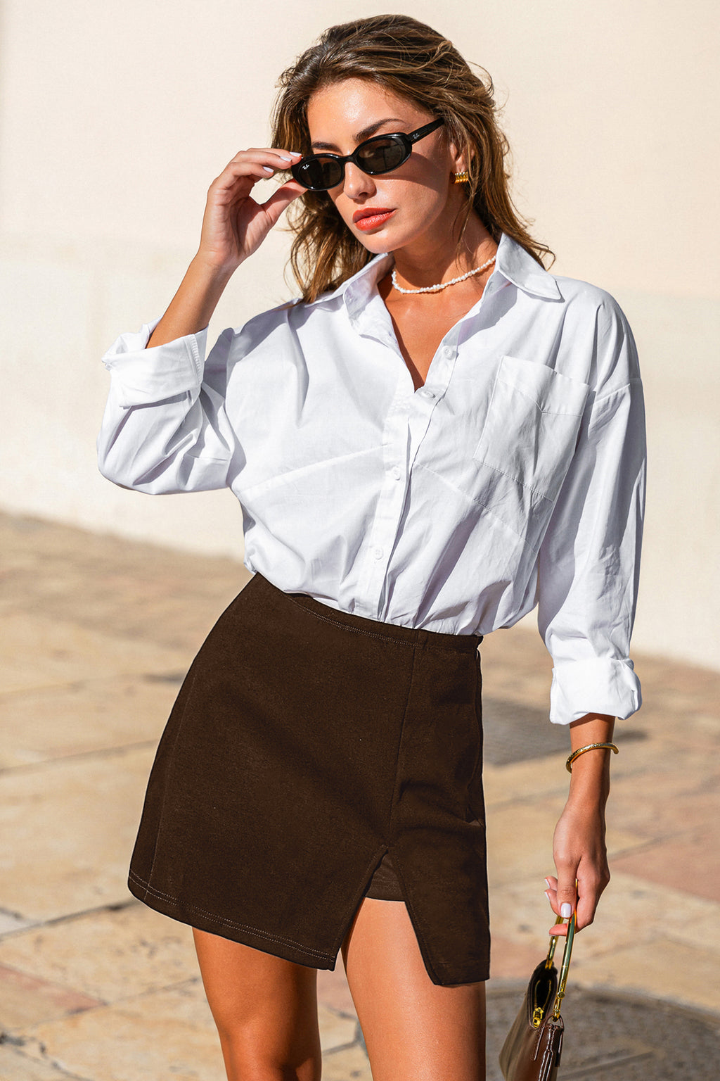Toasted Caramel Brown Mini Skort