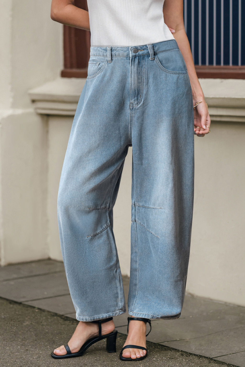 Uptown Barrel Blue Jeans