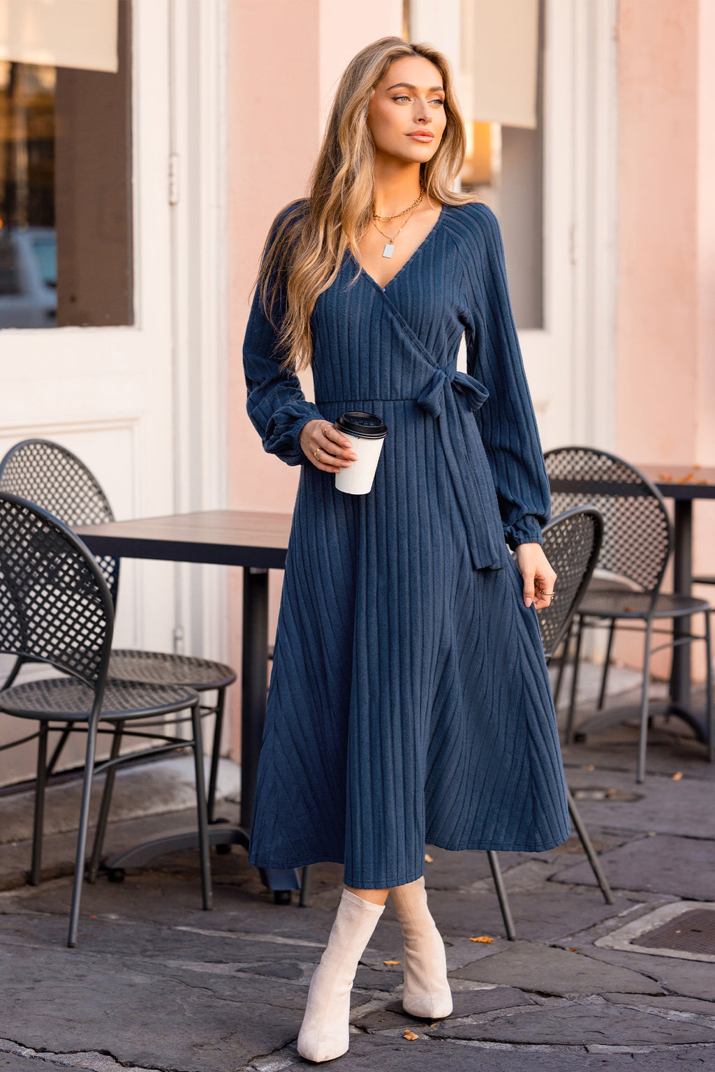 In the Spotlight Blue Midi Dress
