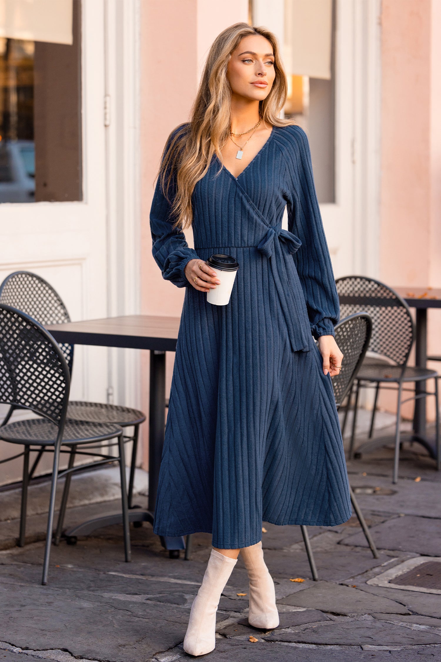 In the Spotlight Blue Midi Dress