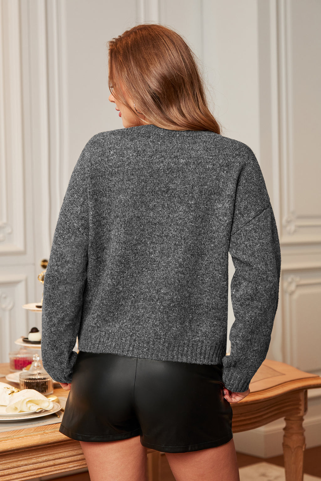 Fab Florals Grey Sweater