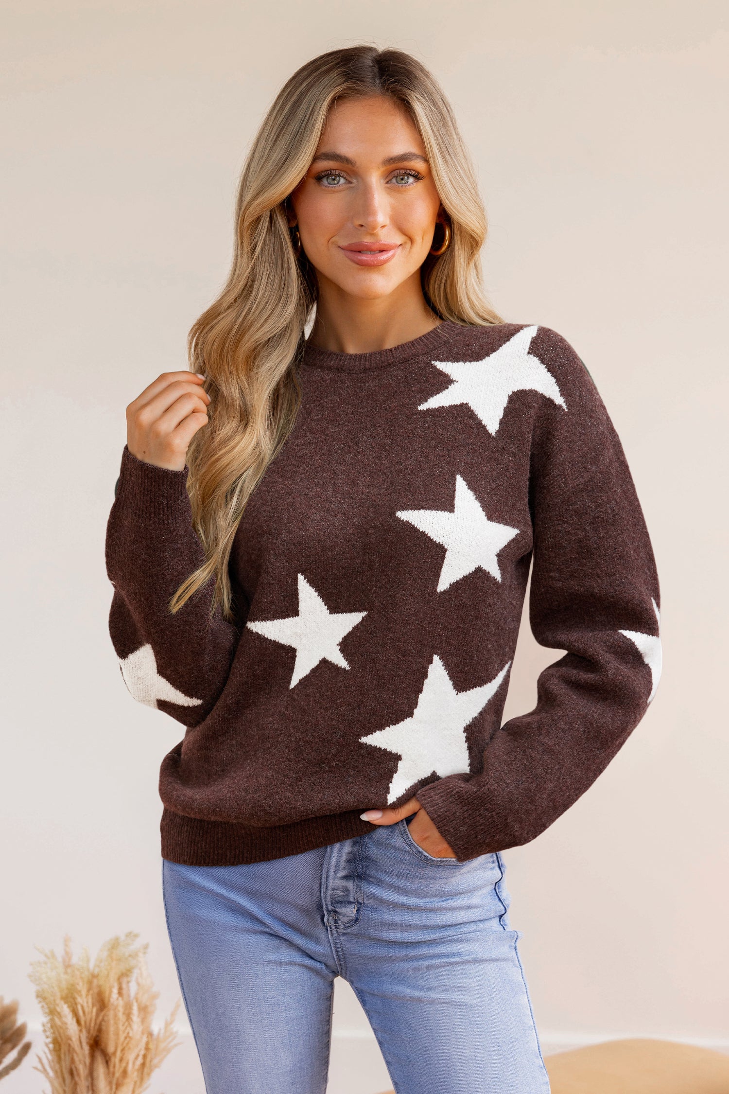 Star Power Brown Sweater