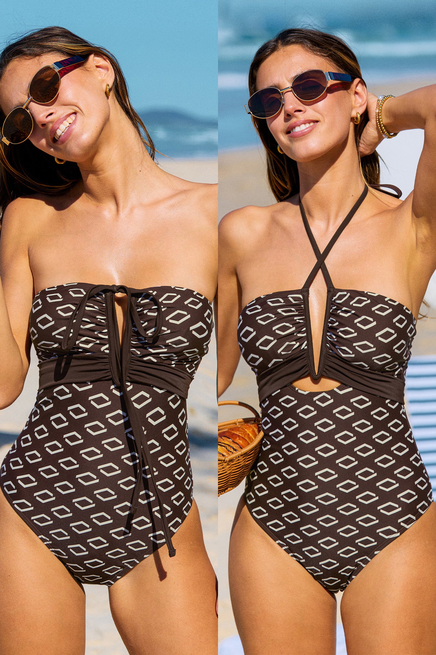 Give It To Me Straight Geo One-Piece Swimsuit