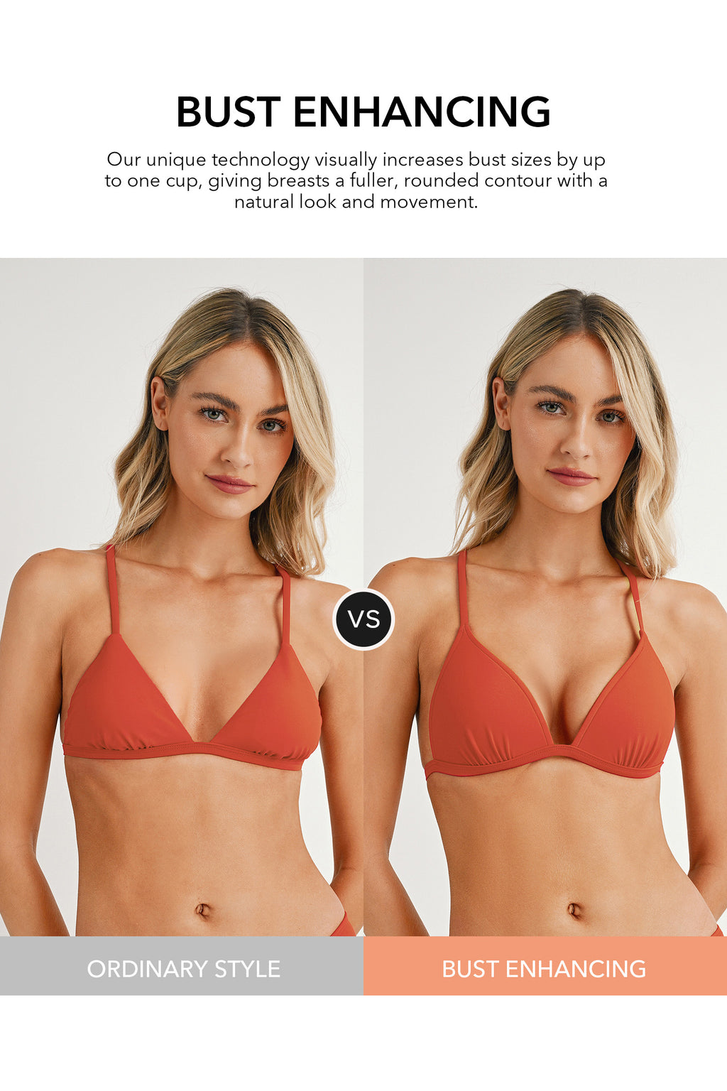 Magic Vine Bust Enhancing Bikini Top & High Waist Banded Bottoms Set