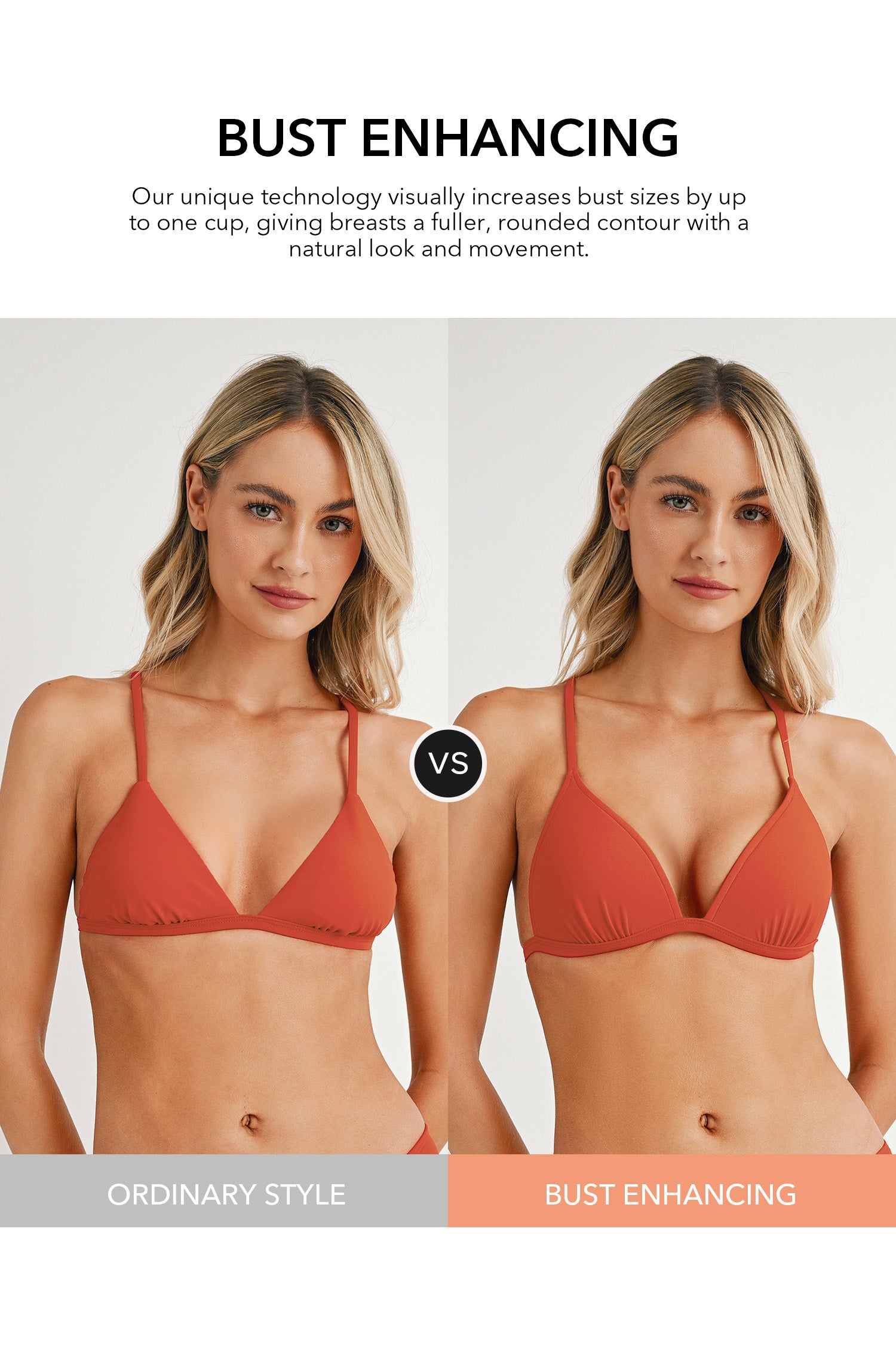 Magic Vine Bust Enhancing Bikini Top & High Waist Banded Bottoms Set