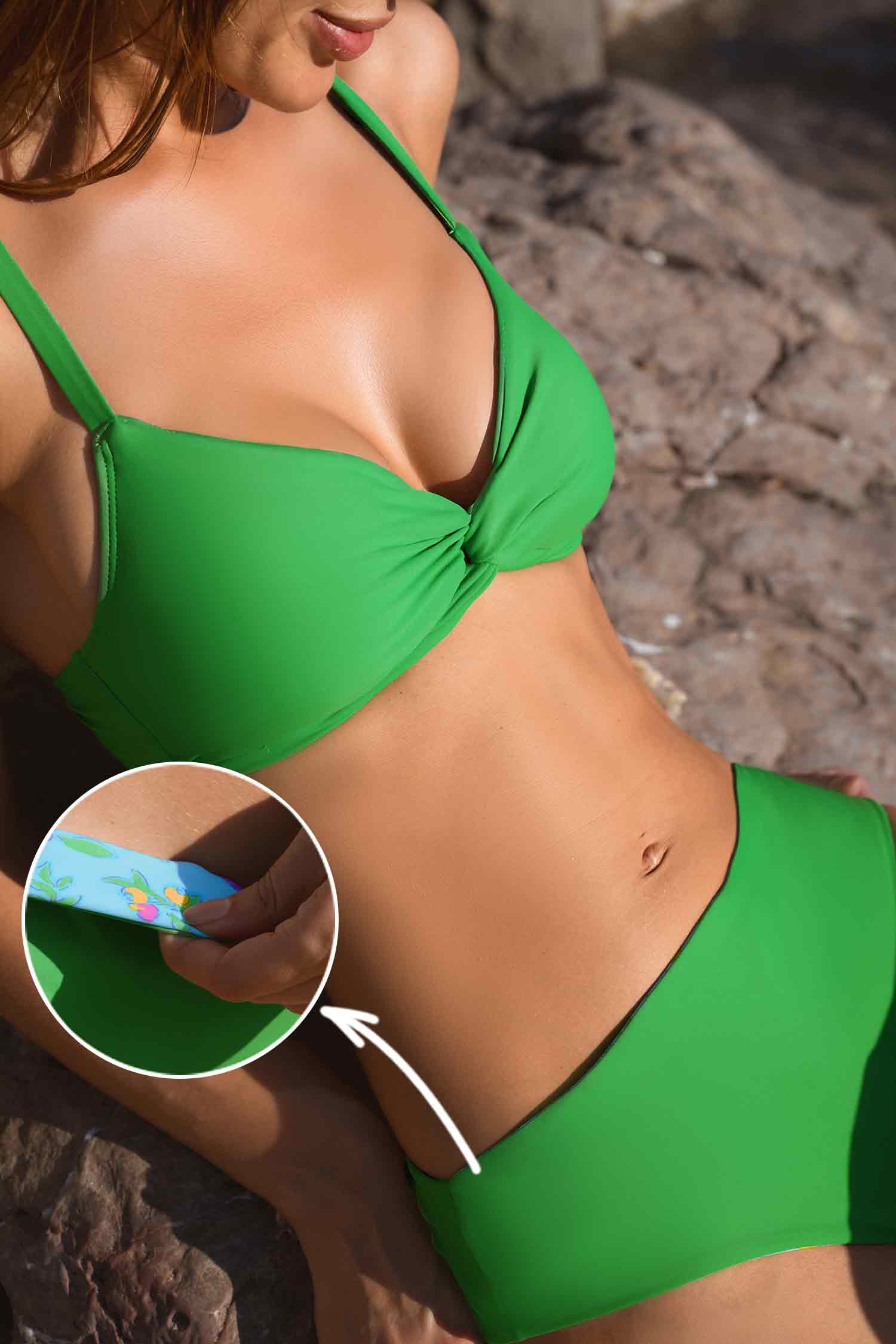 Colorful Garden Bikini Top & Reversible Bottoms Set