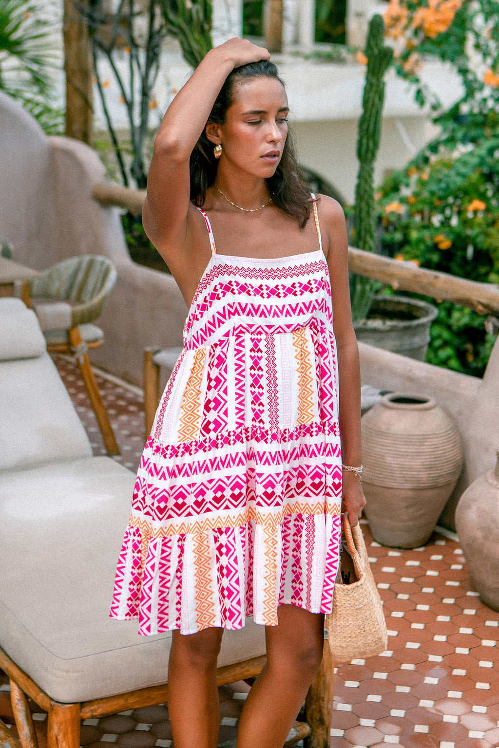 Geo Print Cami Mini Dress