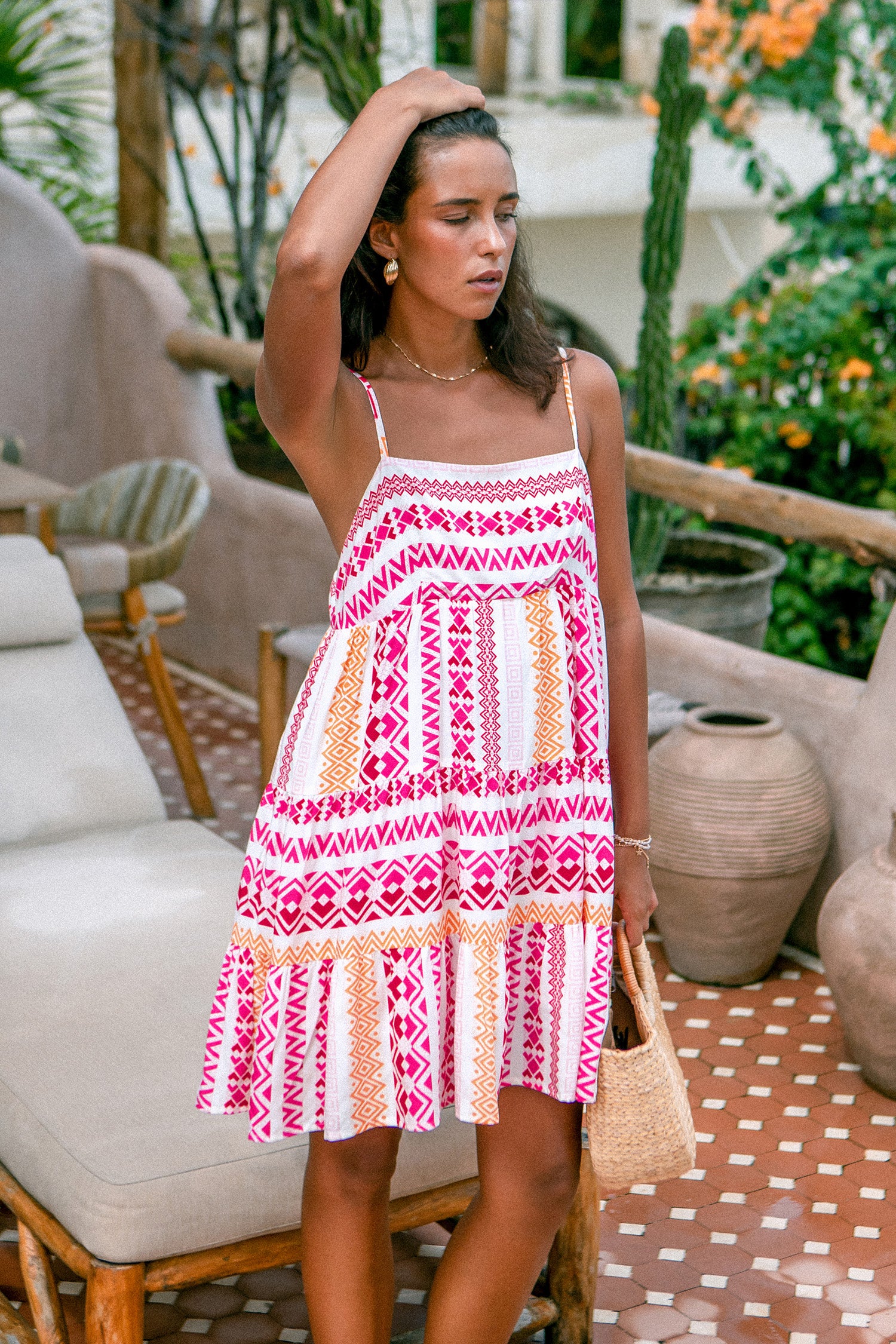 Geo Print Cami Mini Dress