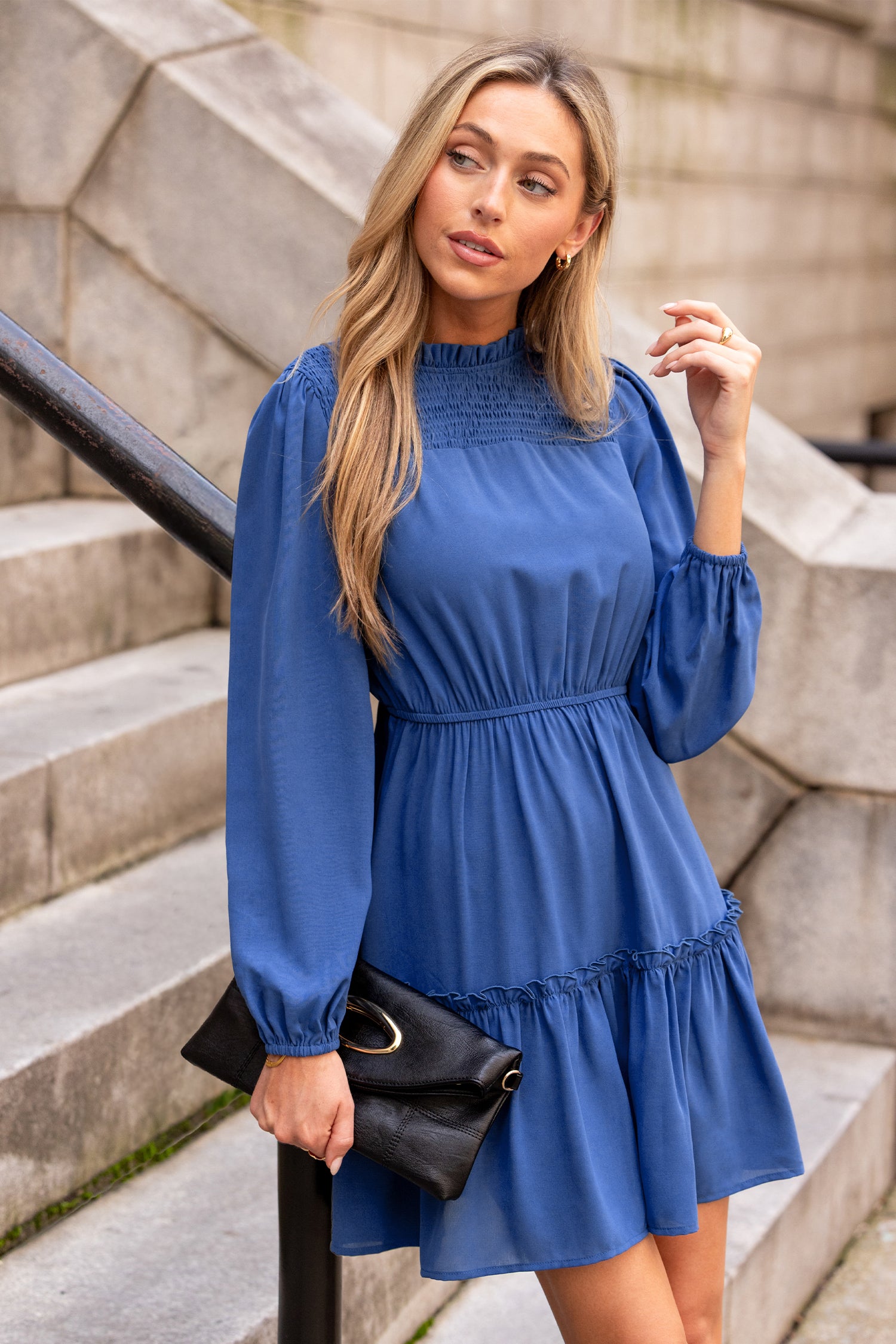 Stolen Glances Blue Mini Dress