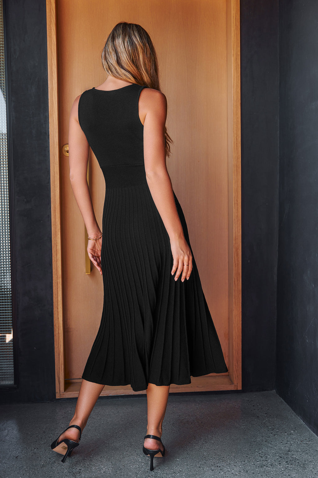 Italian Holiday Black Midi Dress