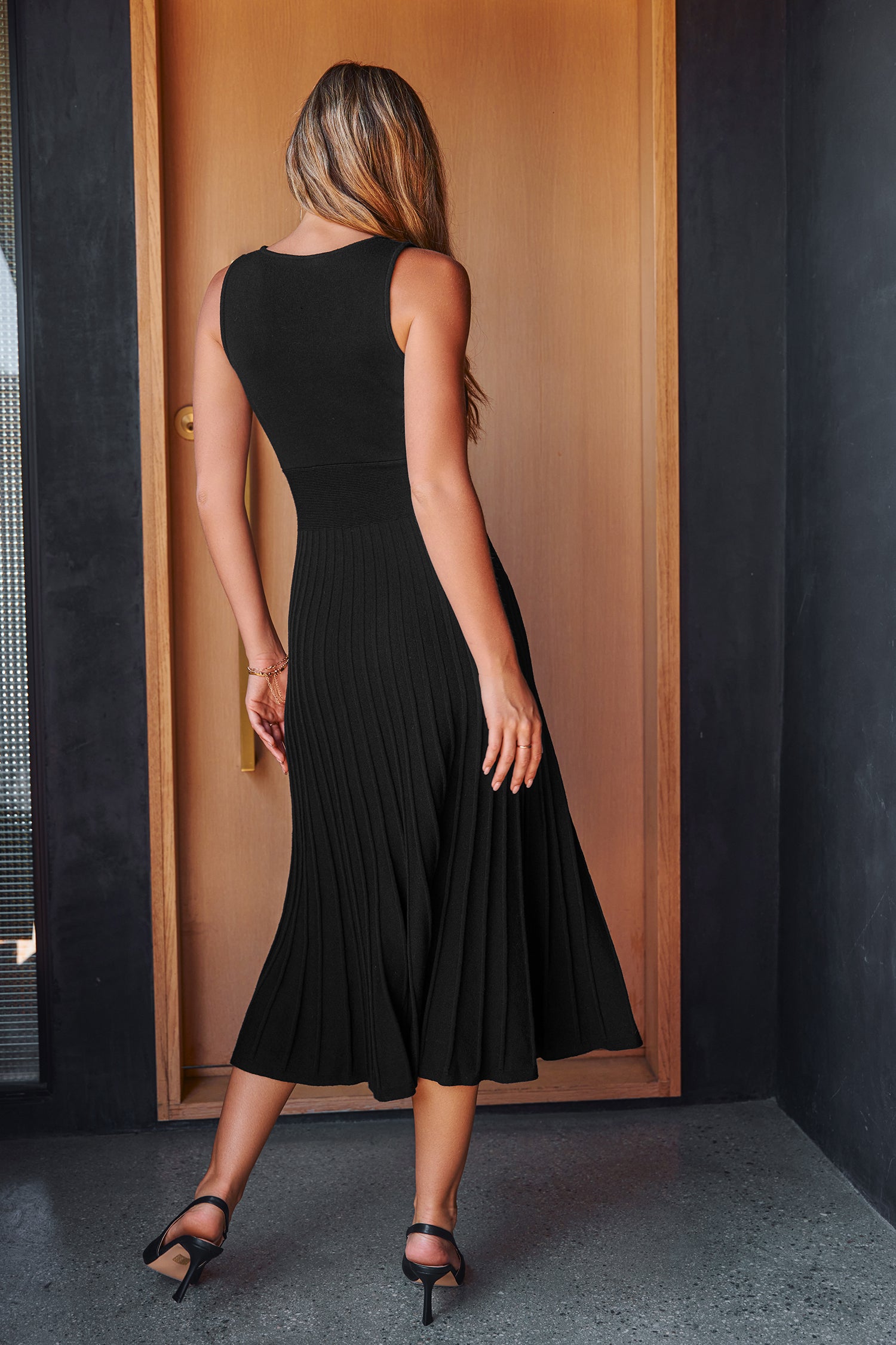 Italian Holiday Black Midi Dress