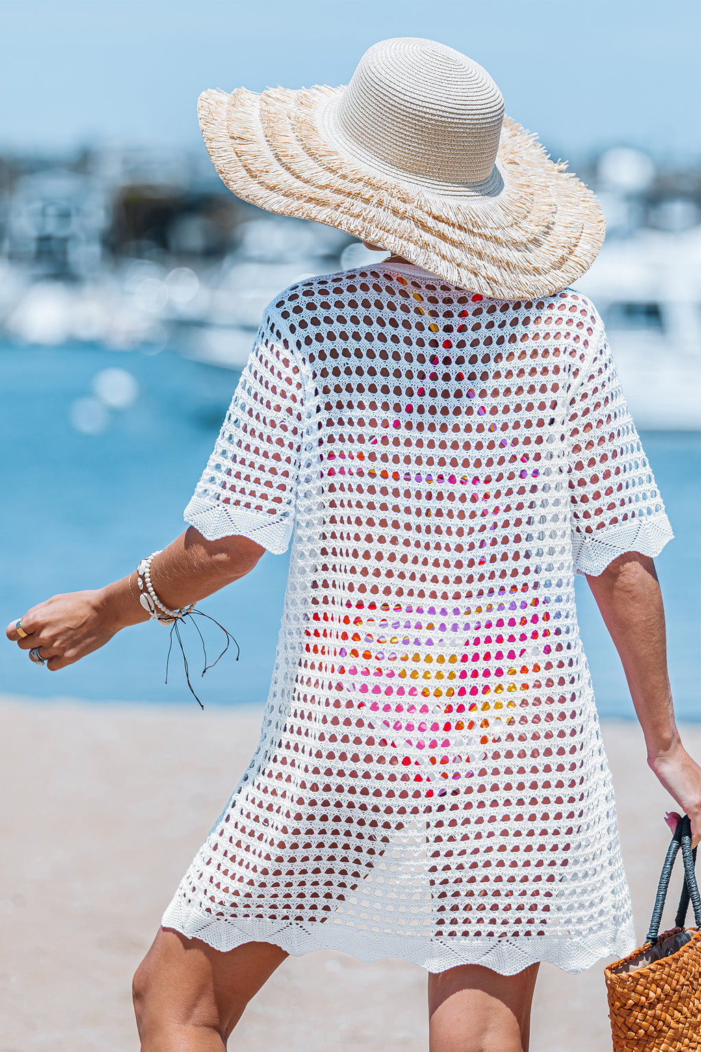 Mist & Marble White Cover-Up Kimono