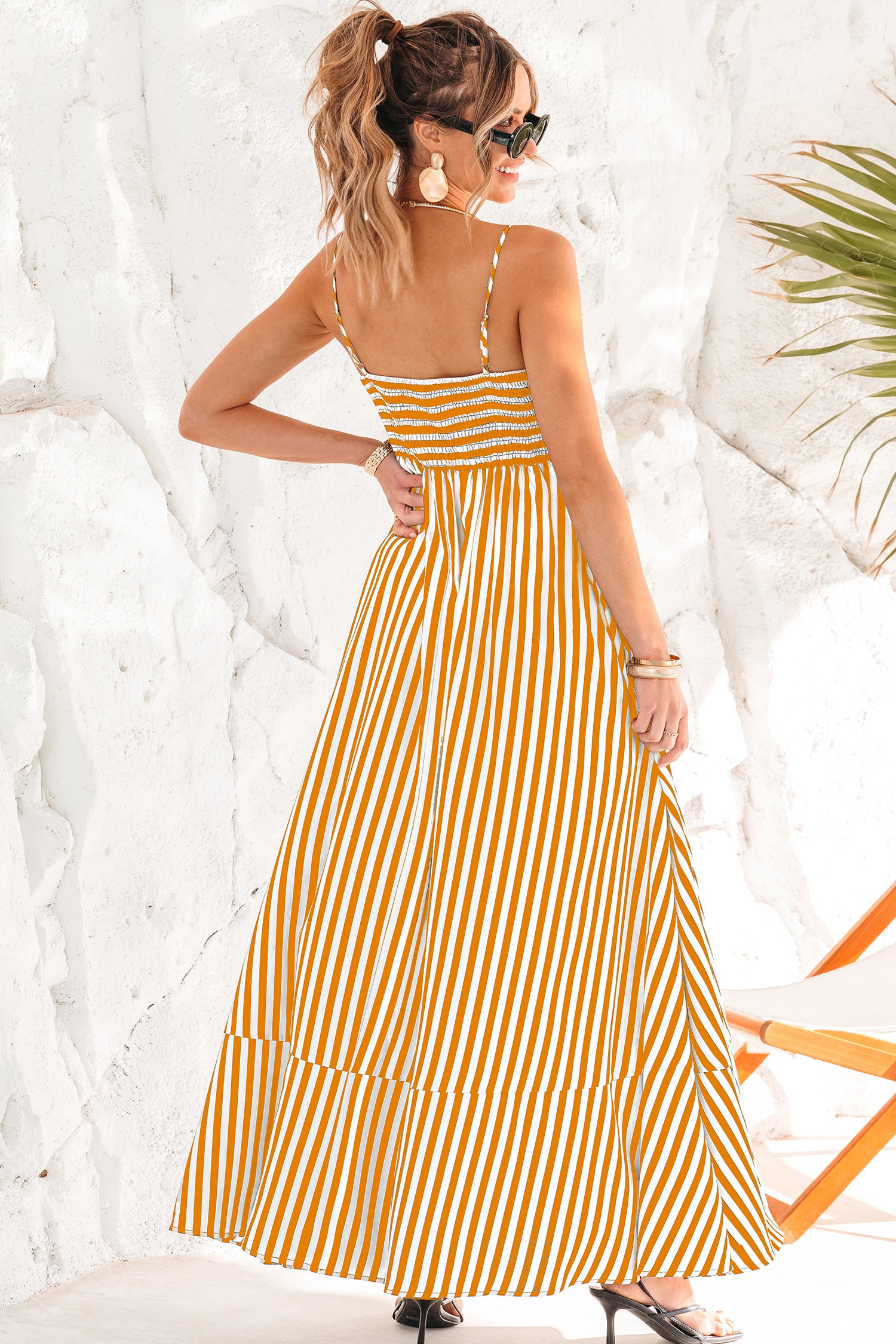 Straight Forward Striped Maxi Dress