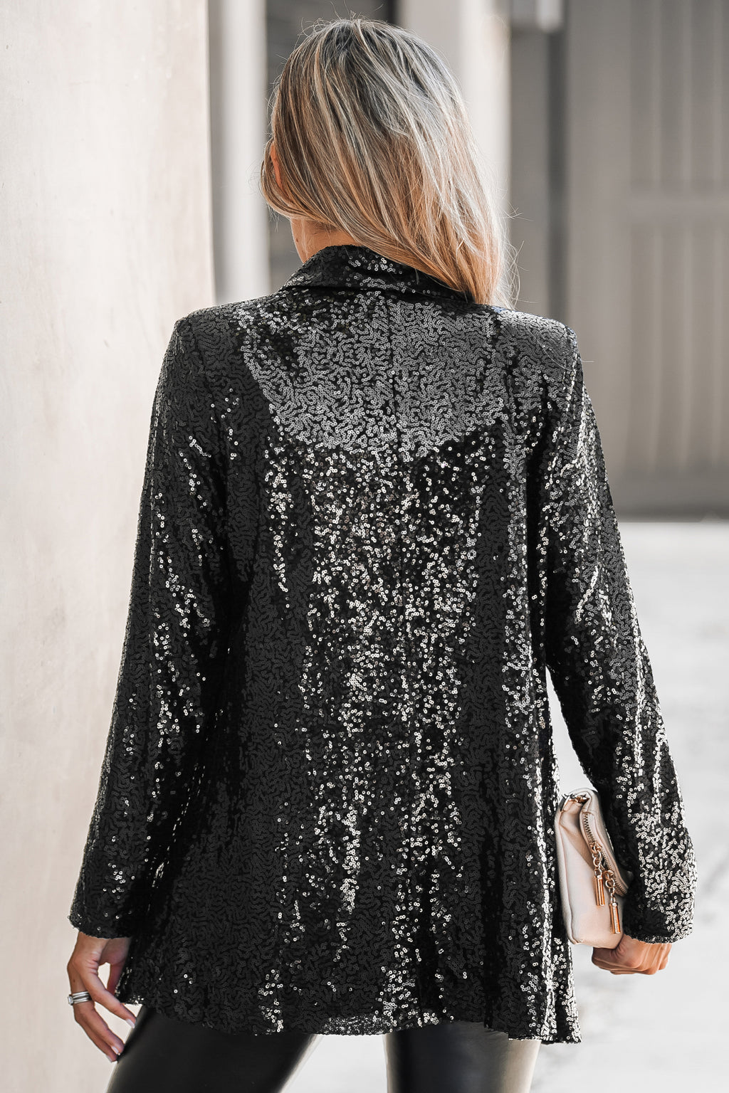 Starlight Sequin Open-Front Blazer