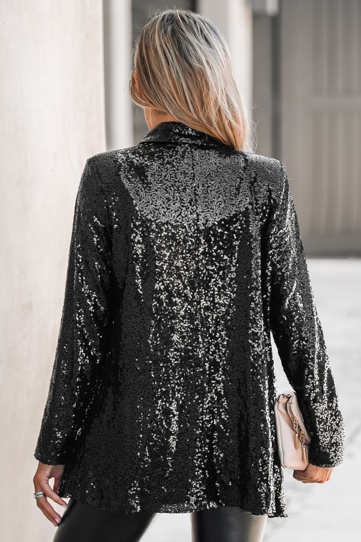 Starlight Sequin Open-Front Blazer