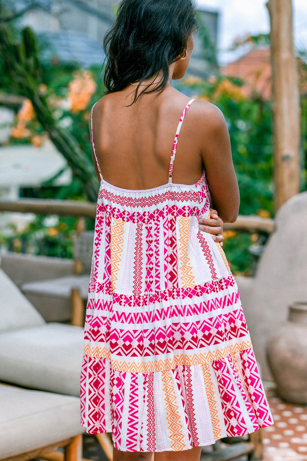 Geo Print Cami Mini Dress