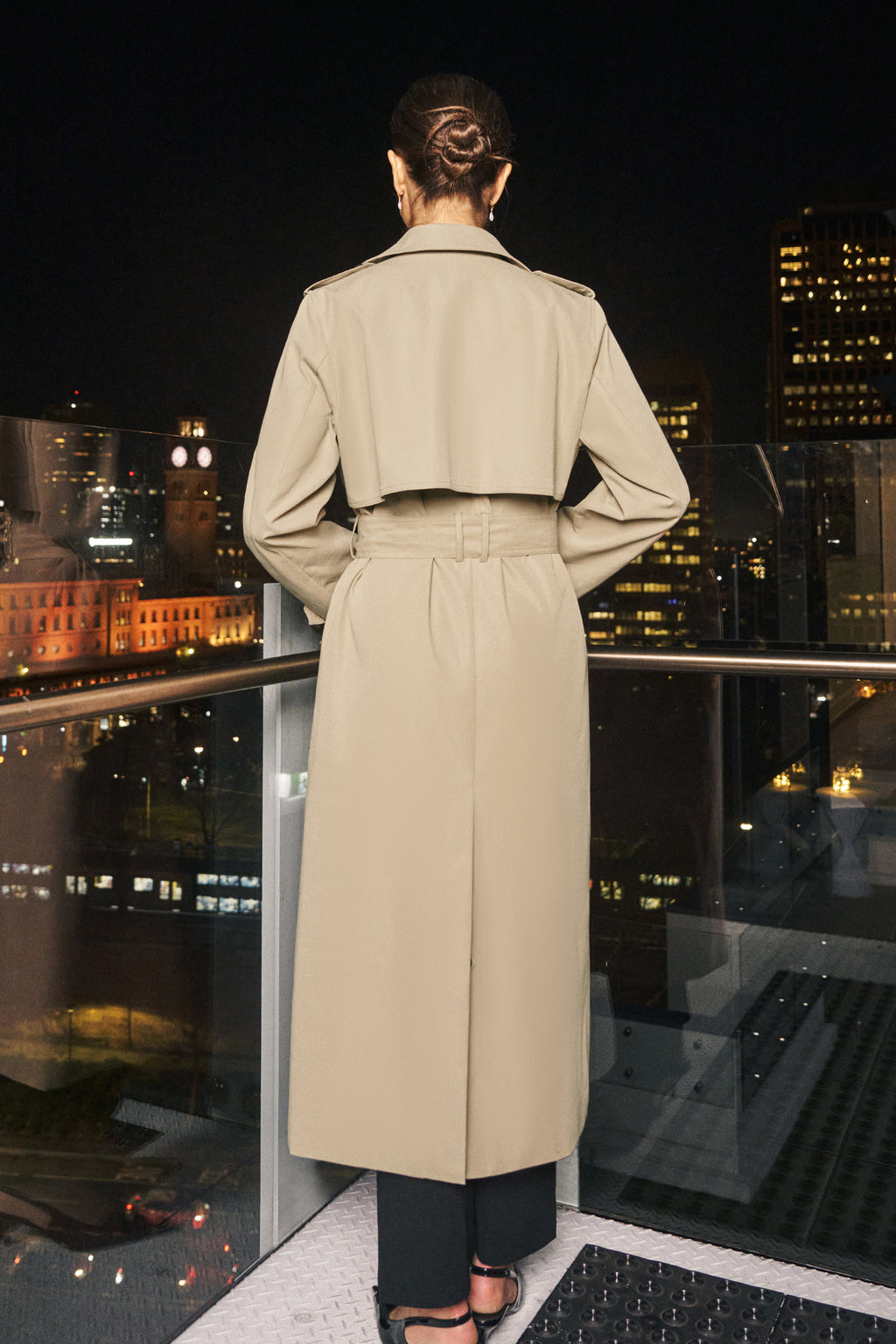 Khaki Double Breasted Trench Coat