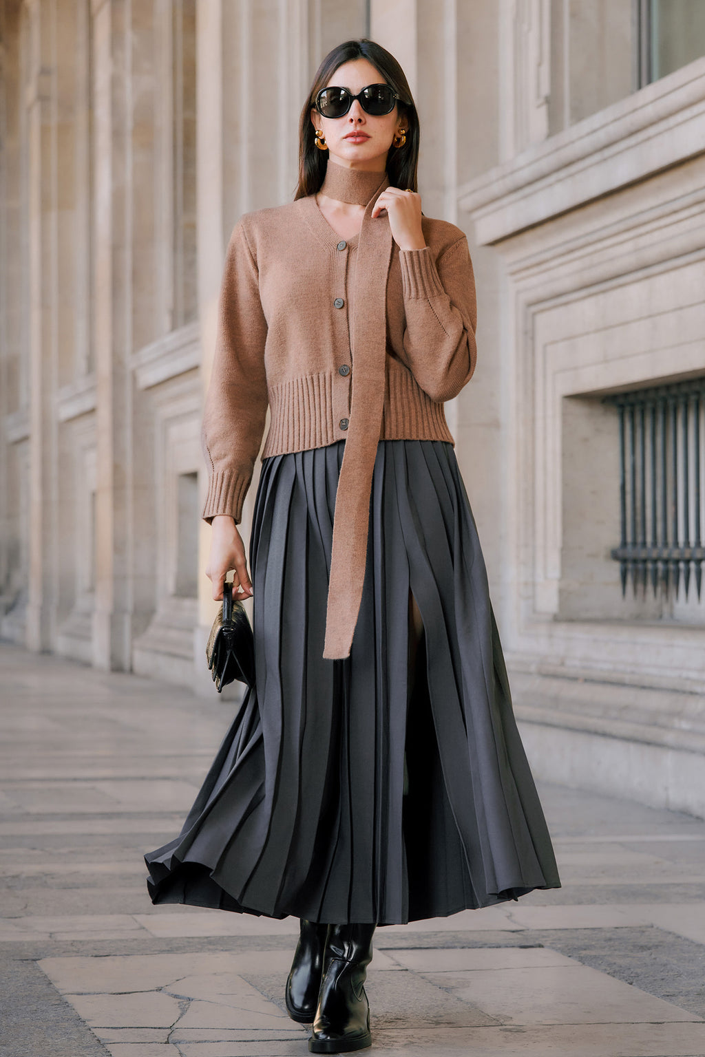Khaki Long Sleeve Button Up Cardigan