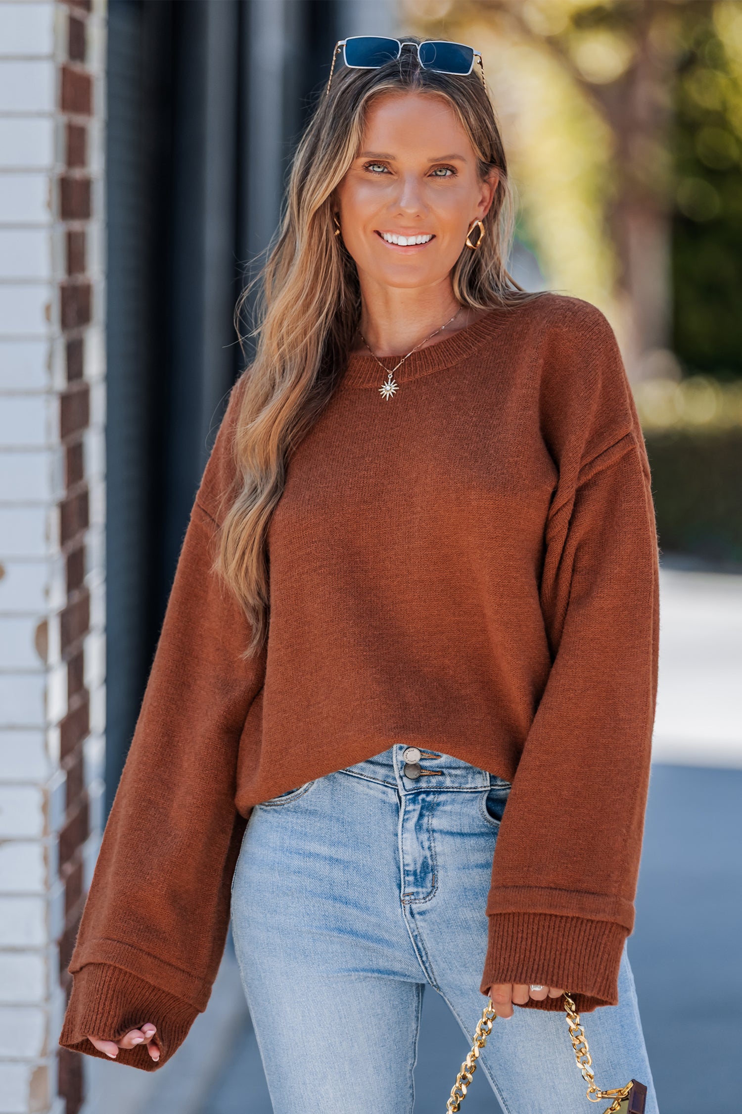 Cozy Commute Brown Sweater