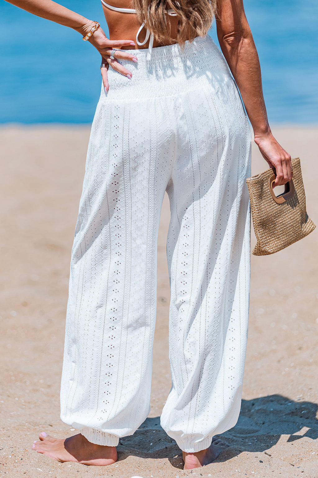 Open Agenda White Cover-Up Pants