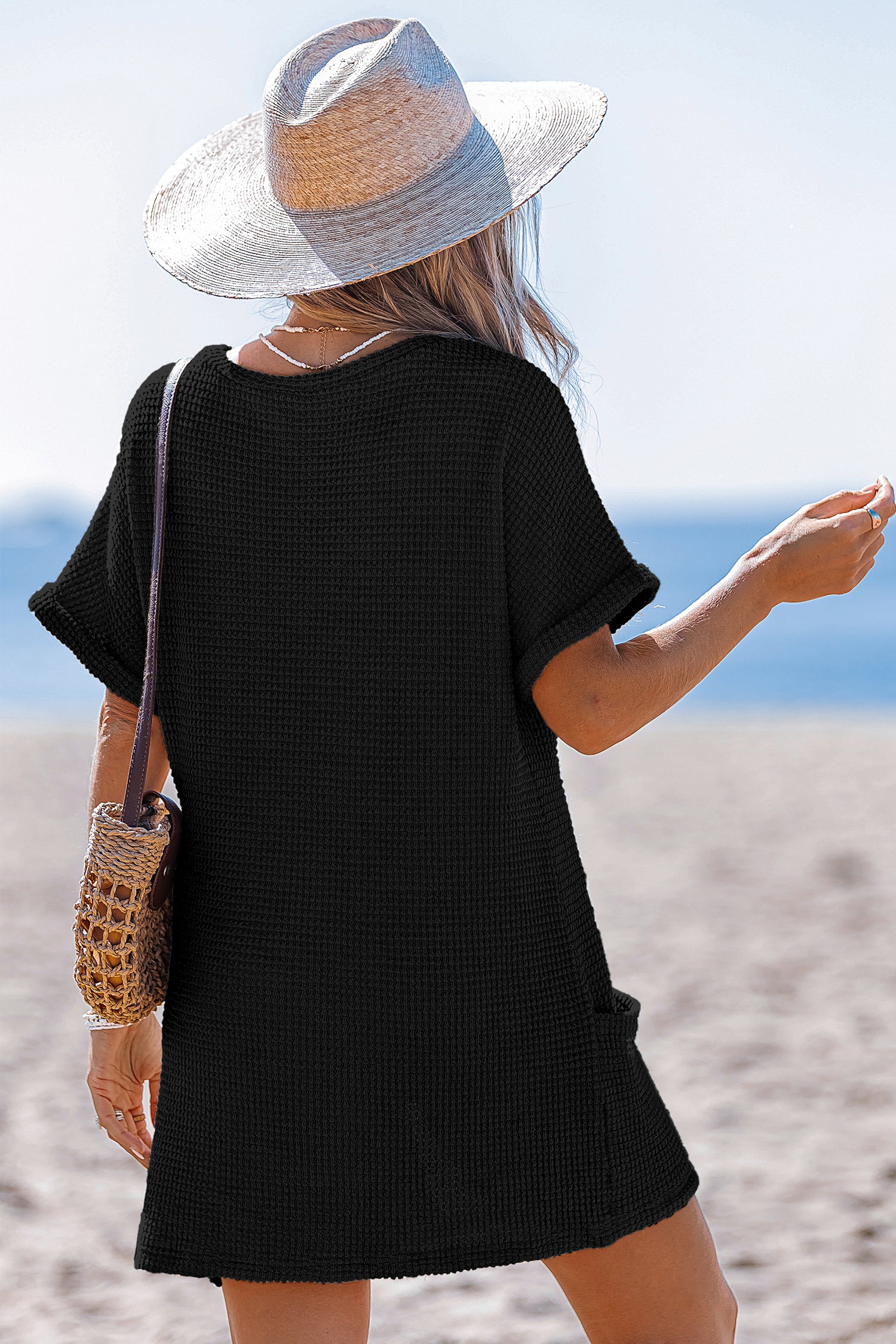 Fresh Coast Black Cover-Up Mini Dress