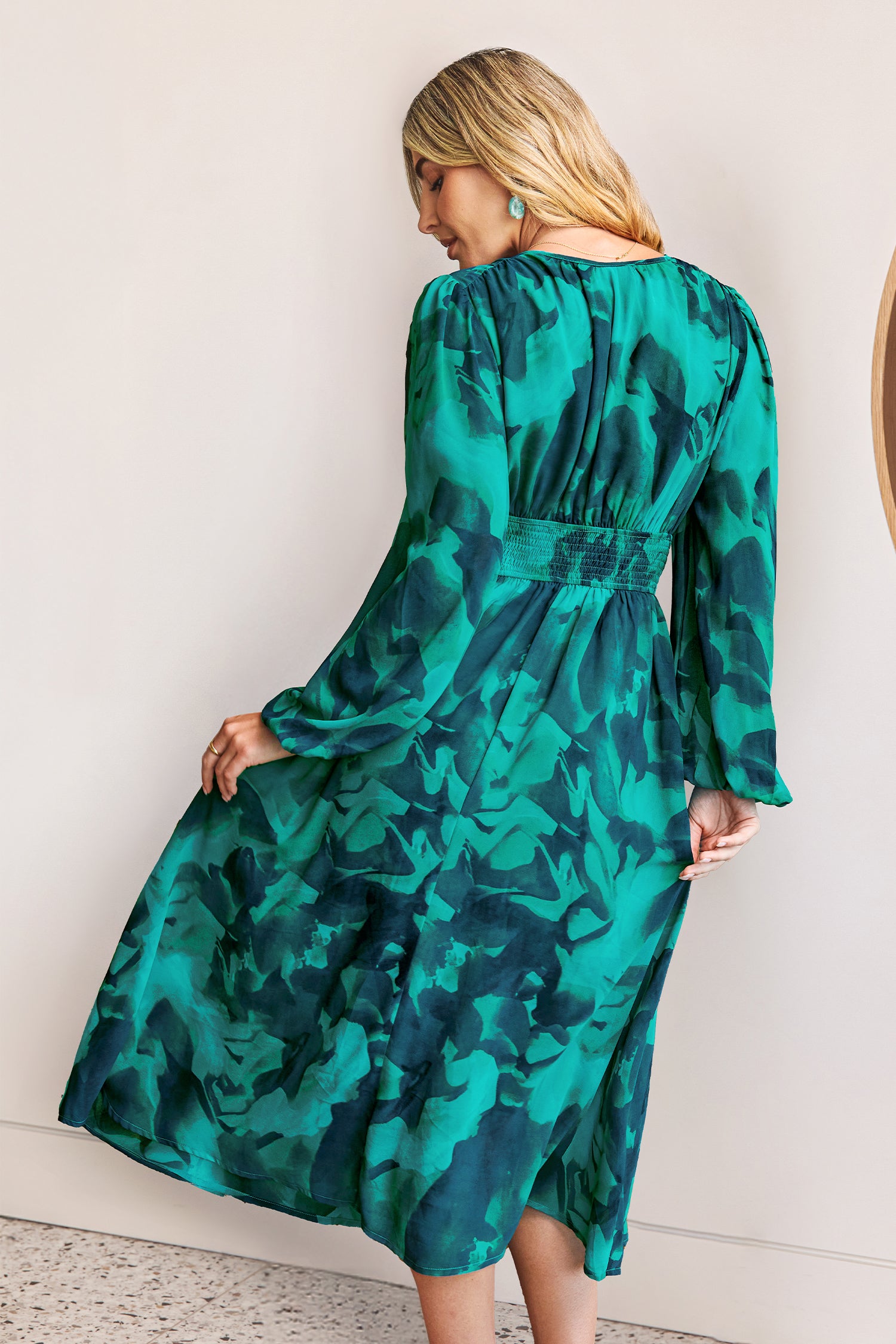 Enchanted Garden Abstract Midi Dress