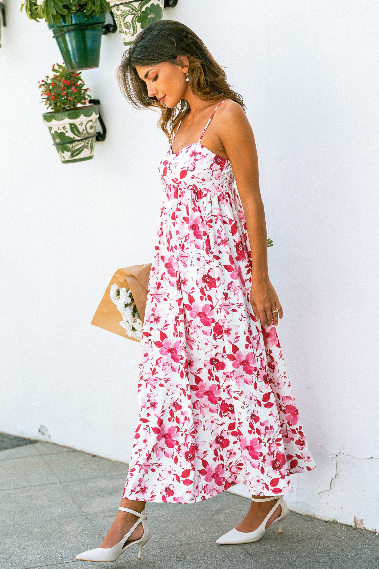 Scarlet Meadow Floral Maxi Dress