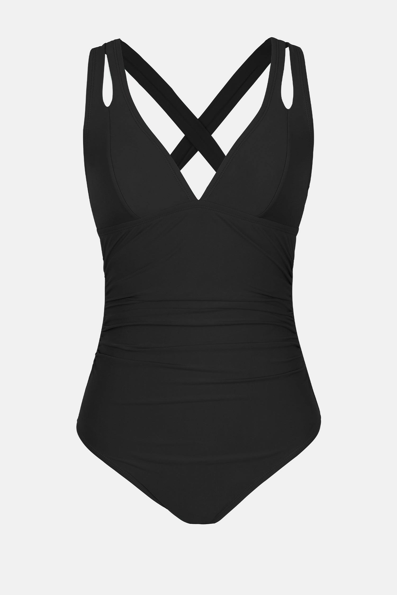 Plunge Paneling Cross Tie Back One Piece Swimsuit