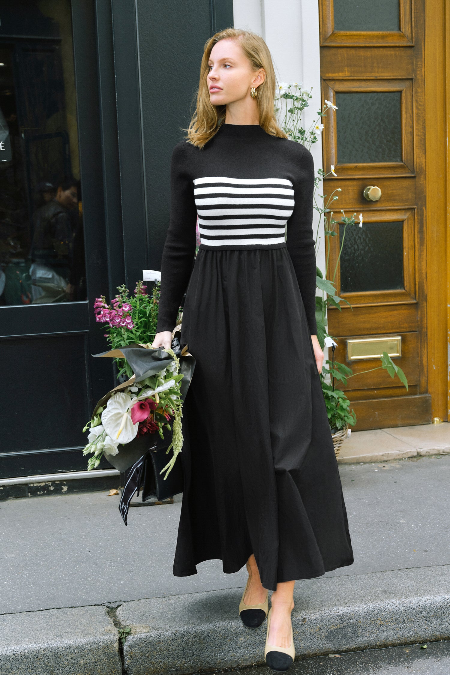 City Muse Striped Sweater Dress