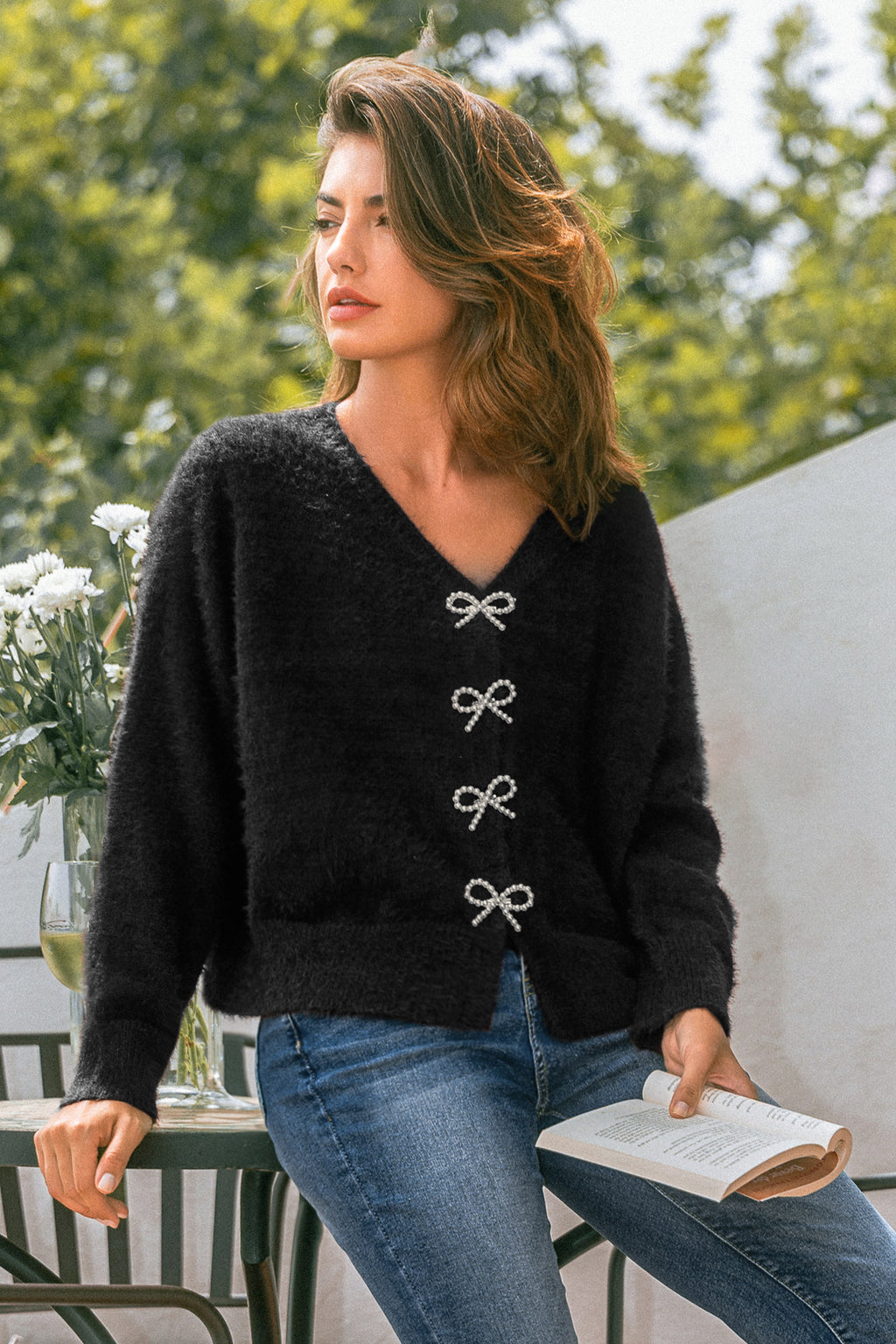 Autumn Glow Black Cardigan