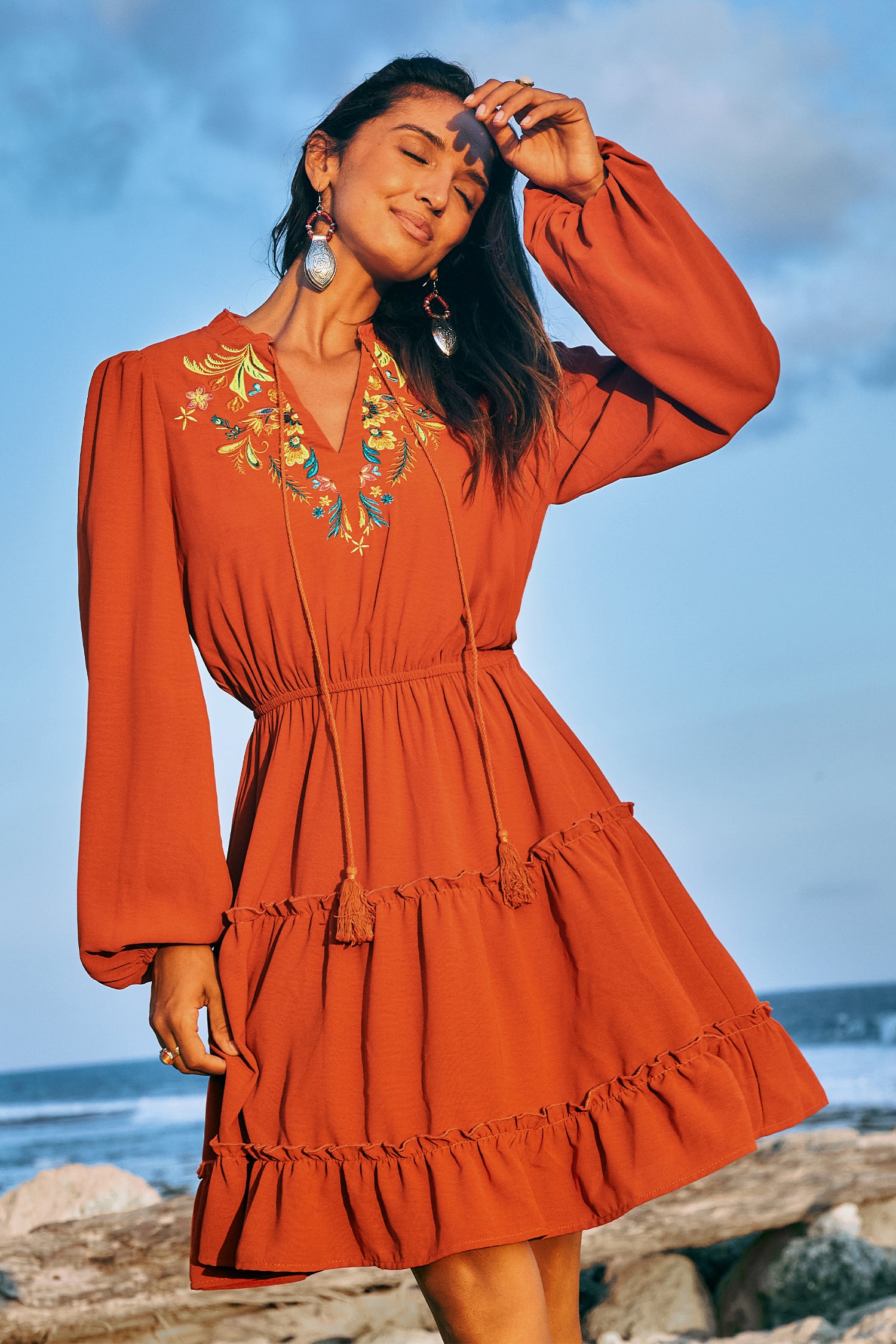 Pumpkin Latte Orange Mini Dress
