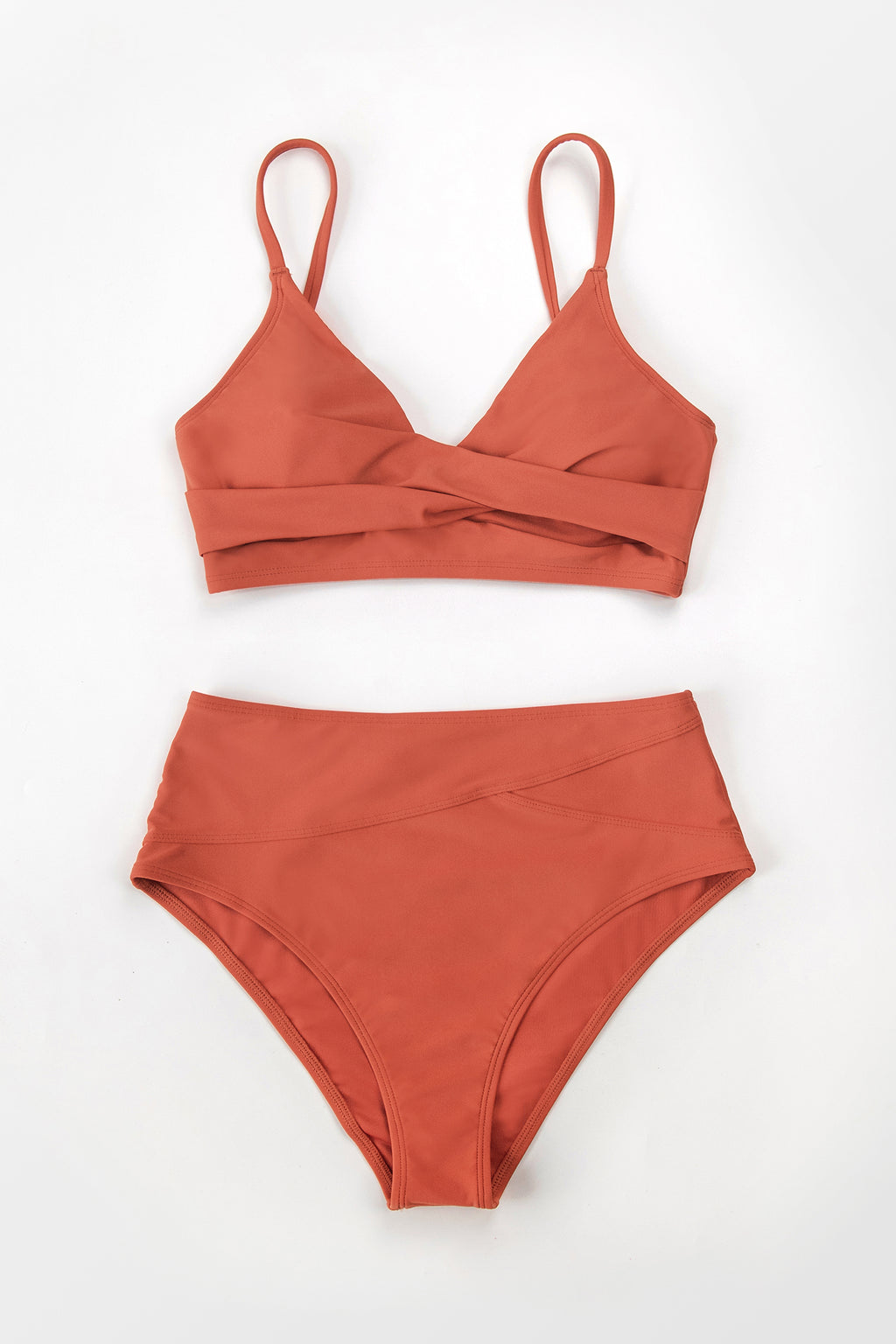 Marsala Twist High Waisted Bikini