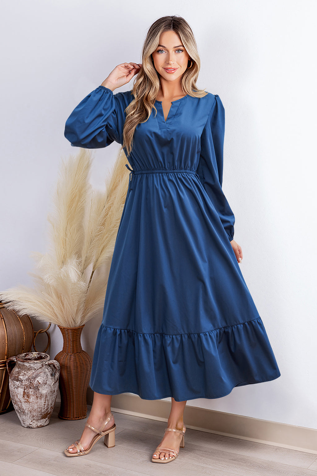 Moonlit Avenue Blue Maxi Dress