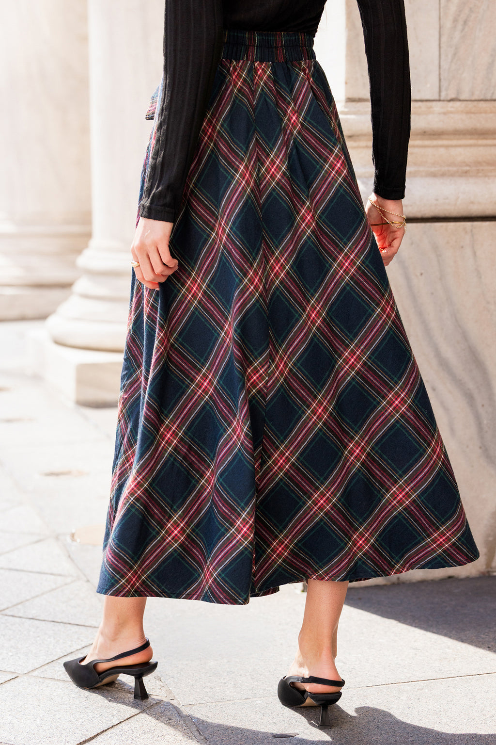 Book Club Plaid Maxi Skirt