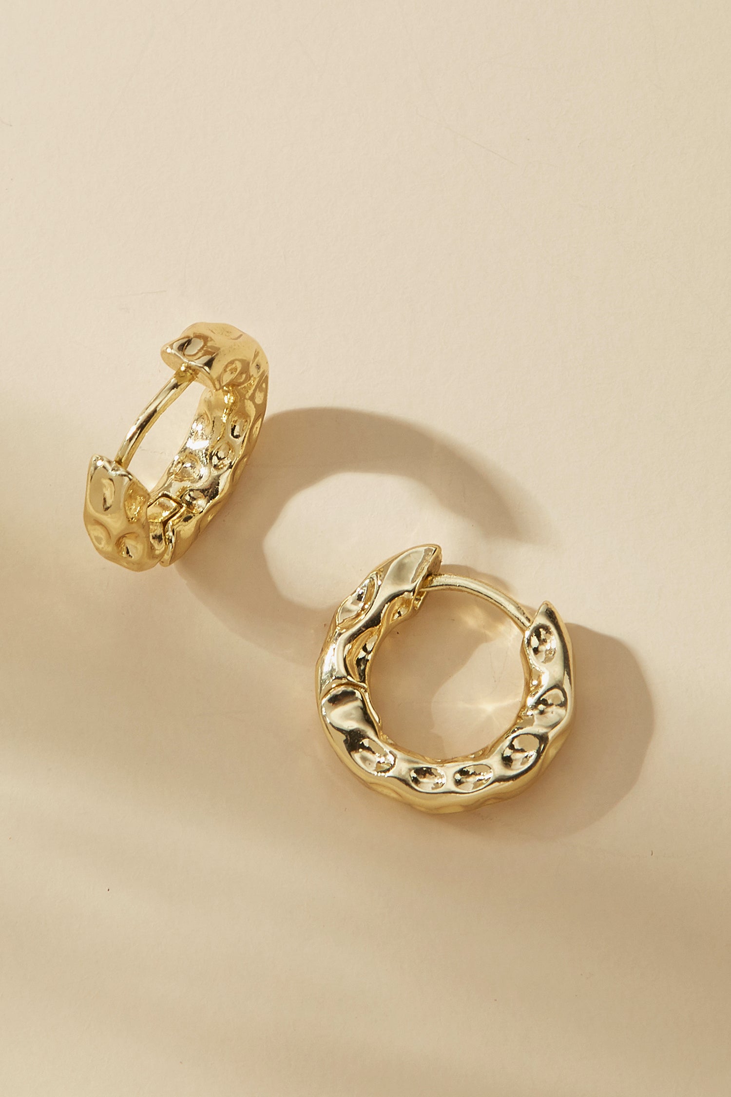 Molten Flow Gold Hoop Earrings