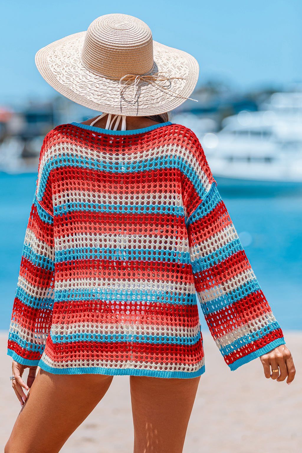 Good Energy Striped Cover-Up Top