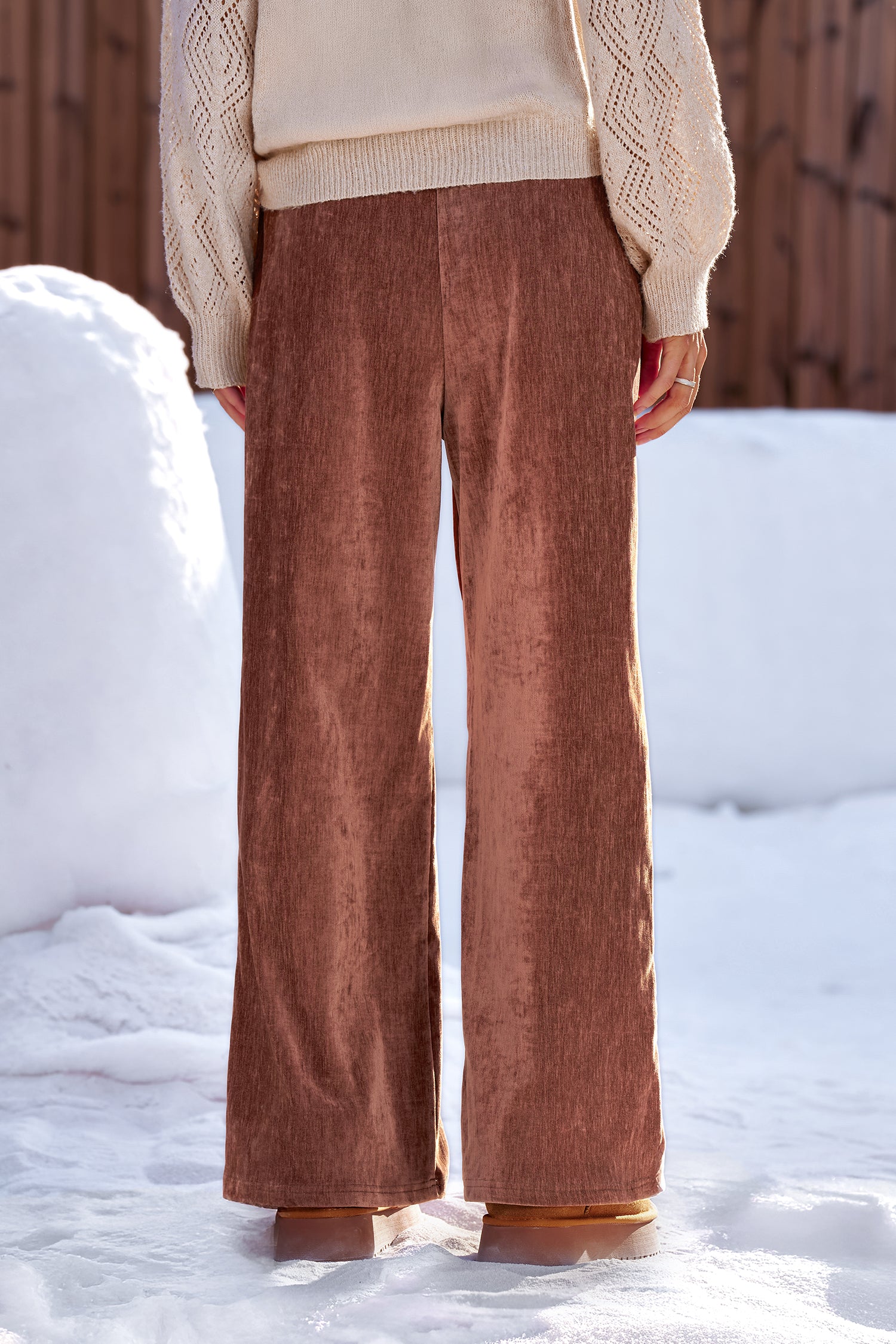 Ballet Ribbon Brown Pants
