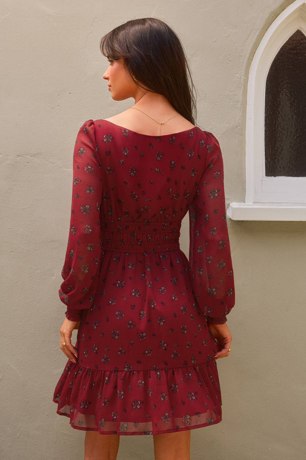 x Renee & Elisha Herbert Cabernet Mini Dress