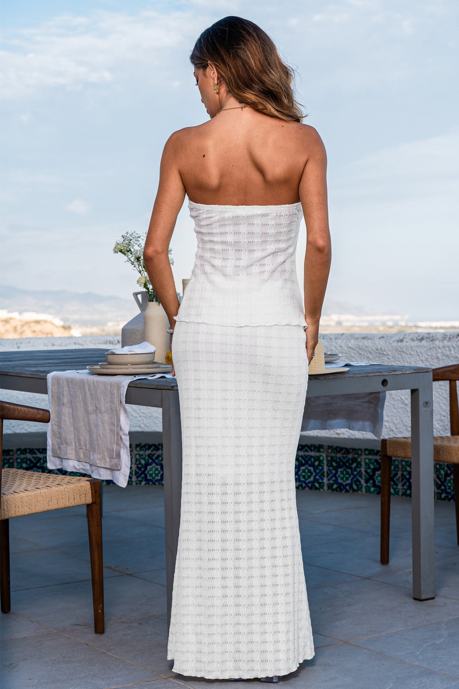 Delphine White Maxi Skirt