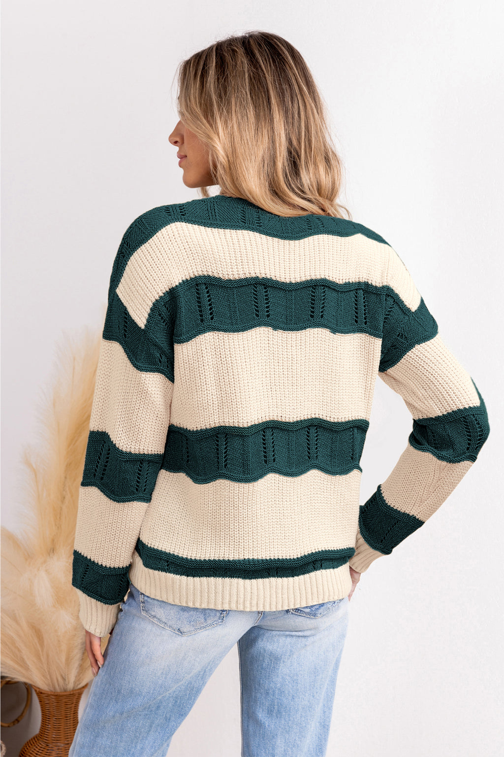 Garden Picnic Striped Sweater